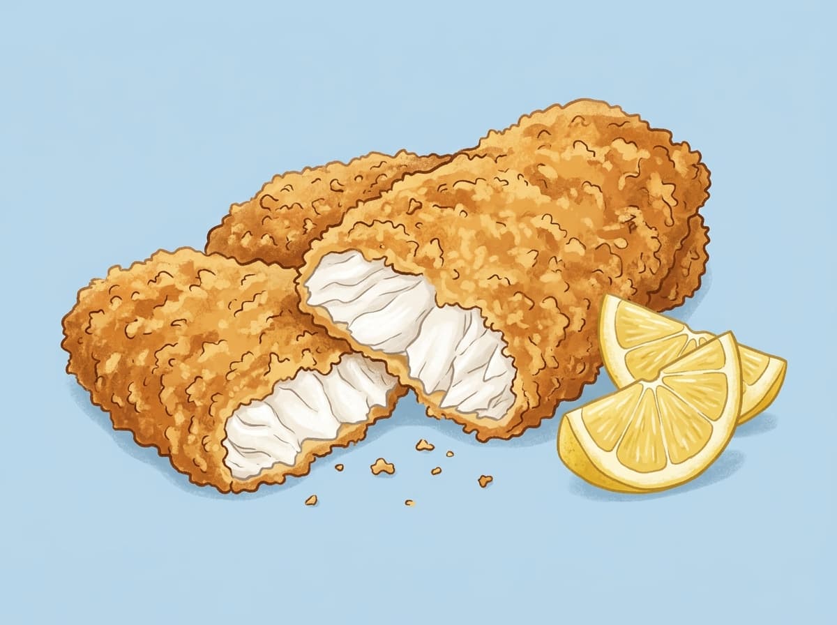 Crisp crumbed air fryer fish fillets with lemon