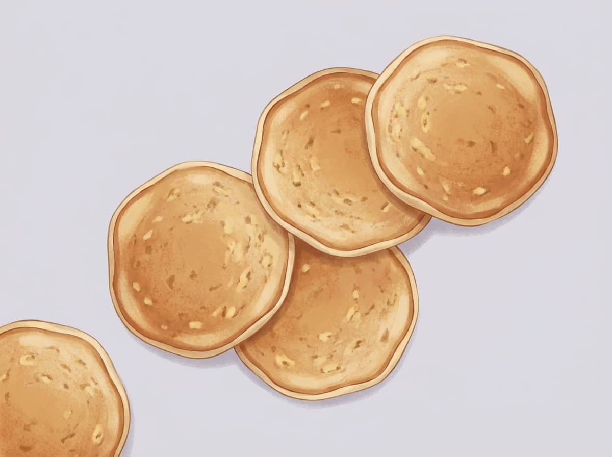Stack of banana pancakes topped with sliced banana