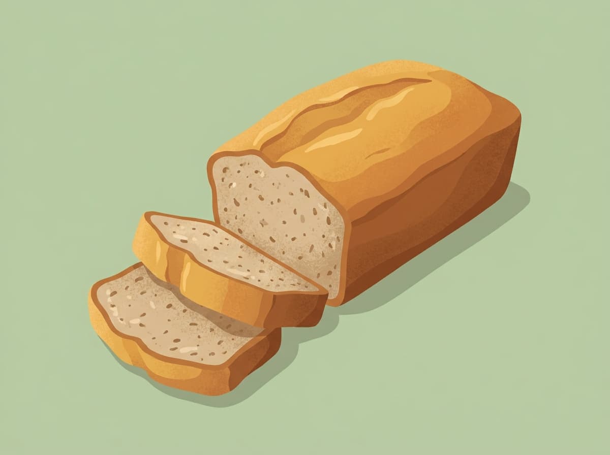 A sliced loaf of banana bread on a board