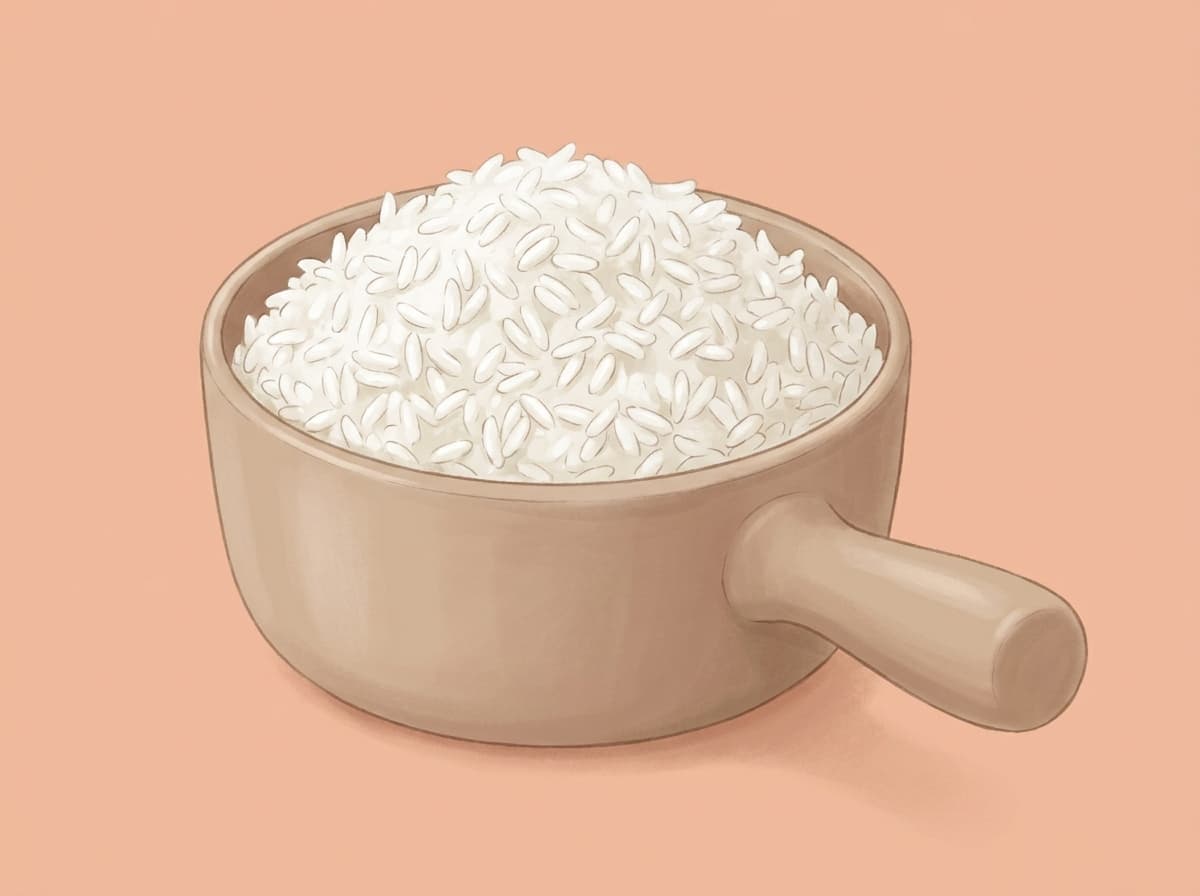 A bowl of fluffy cooked white rice